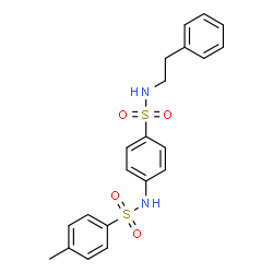 ChemSpider 2D Image | 4-Methyl-N-{4-[(2-phenylethyl)sulfamoyl]phenyl}benzenesulfonamide | C21H22N2O4S2
