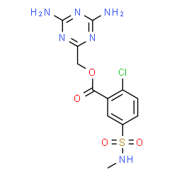 ChemSpider 2D Image | (4,6-Diamino-1,3,5-triazin-2-yl)methyl 2-chloro-5-(methylsulfamoyl)benzoate | C12H13ClN6O4S