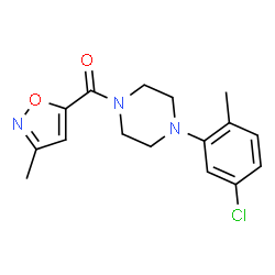 ChemSpider 2D Image | [4-(5-Chloro-2-methylphenyl)-1-piperazinyl](3-methyl-1,2-oxazol-5-yl)methanone | C16H18ClN3O2