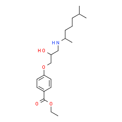 ChemSpider 2D Image | Ethyl 4-{2-hydroxy-3-[(6-methyl-2-heptanyl)amino]propoxy}benzoate | C20H33NO4