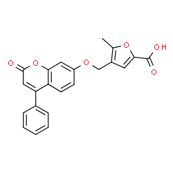 ChemSpider 2D Image | 5-Methyl-4-{[(2-oxo-4-phenyl-2H-chromen-7-yl)oxy]methyl}-2-furoic acid | C22H16O6