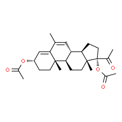 ChemSpider 2D Image | (3beta,8alpha,9beta,10alpha,13alpha,14beta,17alpha)-6-Methyl-20-oxopregna-4,6-diene-3,17-diyl diacetate | C26H36O5