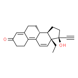 ChemSpider 2D Image | (8R,13R,14R,17S)-13-Ethyl-17-ethynyl-17-hydroxy-1,2,6,7,8,13,14,15,16,17-decahydro-3H-cyclopenta[a]phenanthren-3-one (non-preferred name) | C21H24O2