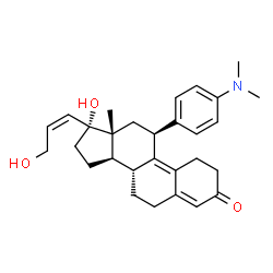 ChemSpider 2D Image | (8R,11S,13R,14R,17R)-11-[4-(Dimethylamino)phenyl]-17-hydroxy-17-[(1Z)-3-hydroxy-1-propen-1-yl]-13-methyl-1,2,6,7,8,11,12,13,14,15,16,17-dodecahydro-3H-cyclopenta[a]phenanthren-3-one (non-preferred nam
e) | C29H37NO3