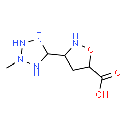 ChemSpider 2D Image | 3-(2-Methyl-5-tetrazolidinyl)-1,2-oxazolidine-5-carboxylic acid | C6H13N5O3