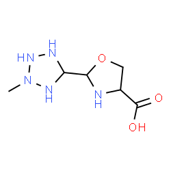ChemSpider 2D Image | 2-(2-Methyl-5-tetrazolidinyl)-1,3-oxazolidine-4-carboxylic acid | C6H13N5O3