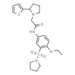ChemSpider 2D Image | N-[4-Ethoxy-3-(1-pyrrolidinylsulfonyl)phenyl]-2-[2-(2-thienyl)-1-pyrrolidinyl]acetamide | C22H29N3O4S2