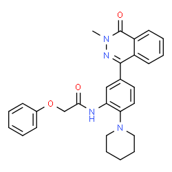 ChemSpider 2D Image | N-[5-(3-Methyl-4-oxo-3,4-dihydro-1-phthalazinyl)-2-(1-piperidinyl)phenyl]-2-phenoxyacetamide | C28H28N4O3