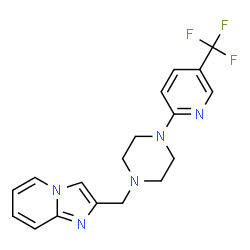 ChemSpider 2D Image | 2-({4-[5-(Trifluoromethyl)-2-pyridinyl]-1-piperazinyl}methyl)imidazo[1,2-a]pyridine | C18H18F3N5