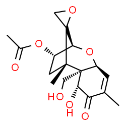 ChemSpider 2D Image | (2alpha,3beta,5alpha,6beta,7beta,11beta,12xi)-7,15-Dihydroxy-8-oxo-12,13-epoxytrichothec-9-en-3-yl acetate | C17H22O7