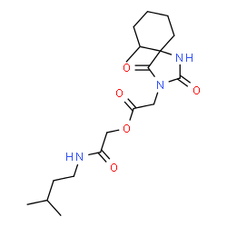 ChemSpider 2D Image | 2-[(3-Methylbutyl)amino]-2-oxoethyl (6-methyl-2,4-dioxo-1,3-diazaspiro[4.5]dec-3-yl)acetate | C18H29N3O5