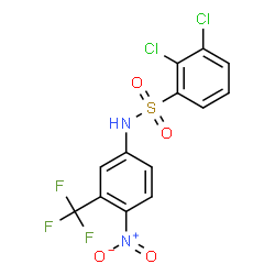 ChemSpider 2D Image | 2,3-Dichloro-N-[4-nitro-3-(trifluoromethyl)phenyl]benzenesulfonamide | C13H7Cl2F3N2O4S