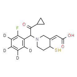 ChemSpider 2D Image | (2Z)-(1-{2-Cyclopropyl-1-[2-fluoro(~2~H_4_)phenyl]-2-oxoethyl}-4-sulfanyl-3-piperidinylidene)acetic acid | C18H16D4FNO3S