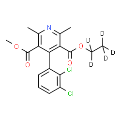 ChemSpider 2D Image | (~2~H_5_)Ethyl methyl 4-(2,3-dichlorophenyl)-2,6-dimethyl-3,5-pyridinedicarboxylate | C18H12D5Cl2NO4