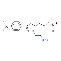 ChemSpider 2D Image | 2-{[(E)-{5-[(~2~H_3_)Methyloxy]-1-[4-(trifluoromethyl)phenyl]pentylidene}amino]oxy}ethanamine | C15H18D3F3N2O2