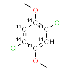 ChemSpider 2D Image | 1,4-Dichloro-2,5-dimethoxy(~14~C_6_)benzene | C214C6H8Cl2O2