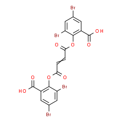 ChemSpider 2D Image | 2,2'-[(1,4-Dioxo-2-butene-1,4-diyl)bis(oxy)]bis(3,5-dibromobenzoic acid) | C18H8Br4O8