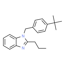 ChemSpider 2D Image | 1-(4-tert-Butylbenzyl)-2-propyl-1H-benzimidazole | C21H26N2