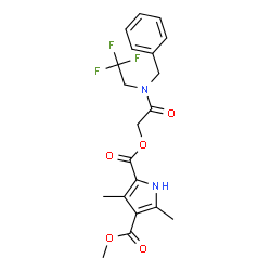 ChemSpider 2D Image | 2-{2-[Benzyl(2,2,2-trifluoroethyl)amino]-2-oxoethyl} 4-methyl 3,5-dimethyl-1H-pyrrole-2,4-dicarboxylate | C20H21F3N2O5