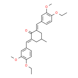 ChemSpider 2D Image | (2E,6E)-2,6-Bis(4-ethoxy-3-methoxybenzylidene)-4-methylcyclohexanone | C27H32O5
