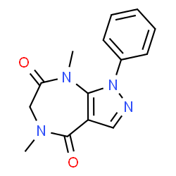 ChemSpider 2D Image | 5,8-Dimethyl-1-phenyl-1,5,6,8-tetrahydropyrazolo[3,4-e][1,4]diazepine-4,7-dione | C14H14N4O2