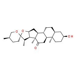 ChemSpider 2D Image | (3beta,5alpha,10alpha,13alpha,22S,25R)-3-Hydroxyspirostan-12-one | C27H42O4