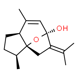 ChemSpider 2D Image | (1R,2S,5S,8S)-9-Isopropylidene-2,6-dimethyl-11-oxatricyclo[6.2.1.0~1,5~]undec-6-en-8-ol | C15H22O2