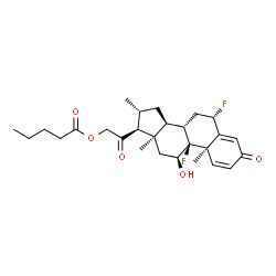 ChemSpider 2D Image | (6alpha,9beta,10alpha,11beta,13alpha,16alpha)-6,9-Difluoro-11-hydroxy-16-methyl-3,20-dioxopregna-1,4-dien-21-yl valerate | C27H36F2O5