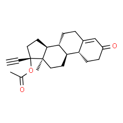 ChemSpider 2D Image | (13alpha)-3-Oxo-19-norpregn-4-en-20-yn-17-yl acetate | C22H28O3