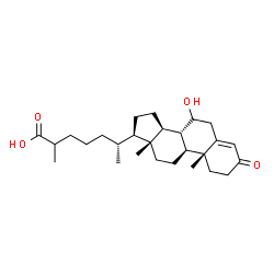 ChemSpider 2D Image | (7beta)-7-Hydroxy-3-oxocholest-4-en-26-oic acid | C27H42O4