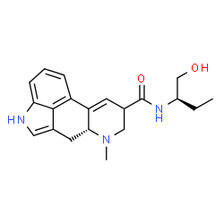 ChemSpider 2D Image | N-[(2R)-1-Hydroxy-2-butanyl]-6-methyl-9,10-didehydroergoline-8-carboxamide | C20H25N3O2