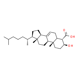 ChemSpider 2D Image | (3beta,4alpha)-3-Hydroxycholest-7-ene-4-carboxylic acid | C28H46O3