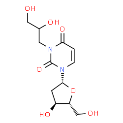 ChemSpider 2D Image | 2'-Deoxy-3-(2,3-dihydroxypropyl)uridine | C12H18N2O7