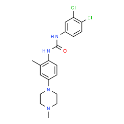 ChemSpider 2D Image | 1-(3,4-Dichlorophenyl)-3-[2-methyl-4-(4-methyl-1-piperazinyl)phenyl]urea | C19H22Cl2N4O