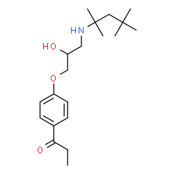 ChemSpider 2D Image | 1-(4-{2-Hydroxy-3-[(2,4,4-trimethyl-2-pentanyl)amino]propoxy}phenyl)-1-propanone | C20H33NO3