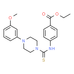 ChemSpider 2D Image | Ethyl 4-({[4-(3-methoxyphenyl)piperazin-1-yl]carbothioyl}amino)benzoate | C21H25N3O3S