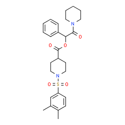 ChemSpider 2D Image | 2-Oxo-1-phenyl-2-(1-piperidinyl)ethyl 1-[(3,4-dimethylphenyl)sulfonyl]-4-piperidinecarboxylate | C27H34N2O5S