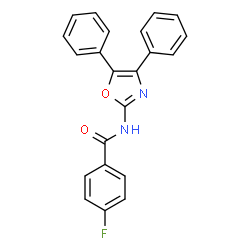 ChemSpider 2D Image | N-(4,5-Diphenyl-1,3-oxazol-2-yl)-4-fluorobenzamide | C22H15FN2O2