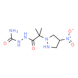 ChemSpider 2D Image | 2-[2-Methyl-2-(4-nitro-1-pyrazolidinyl)propanoyl]hydrazinecarboxamide | C8H16N6O4