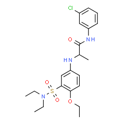 ChemSpider 2D Image | N-(3-Chlorophenyl)-N~2~-[3-(diethylsulfamoyl)-4-ethoxyphenyl]alaninamide | C21H28ClN3O4S