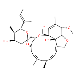 ChemSpider 2D Image | (1'S,2S,4R,4'R,5R,6R,8'S,10'Z,13'S,14'Z,16'Z,20'S,21'S,24'R)-6-[(2E)-2-Buten-2-yl]-4,24'-dihydroxy-21'-methoxy-5,11',13',22'-tetramethyl-3,4,5,6-tetrahydro-2'H-spiro[pyran-2,6'-[3,7,19]trioxatetracycl
o[15.6.1.1~4,8~.0~20,24~]pentacosa[10,14,16,22]tetraen]-2'-one | C35H50O8