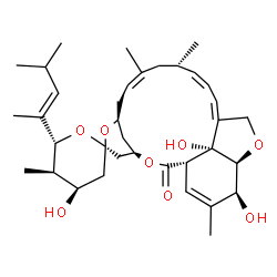ChemSpider 2D Image | (1'S,2S,4R,4'R,5R,6R,8'S,10'Z,13'S,14'Z,16'Z,20'S,21'S,24'R)-4,21',24'-Trihydroxy-5,11',13',22'-tetramethyl-6-[(2E)-4-methyl-2-penten-2-yl]-3,4,5,6-tetrahydro-2'H-spiro[pyran-2,6'-[3,7,19]trioxatetrac
yclo[15.6.1.1~4,8~.0~20,24~]pentacosa[10,14,16,22]tetraen]-2'-one | C36H52O8