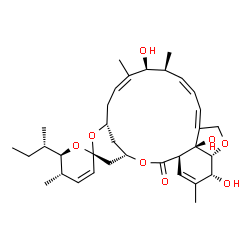 ChemSpider 2D Image | (1'R,2S,4'S,5S,6R,8'R,10'Z,12'S,13'S,14'Z,20'R,21'R,24'S)-6-[(2S)-2-Butanyl]-12',21',24'-trihydroxy-5,11',13',22'-tetramethyl-5,6-dihydro-2'H-spiro[pyran-2,6'-[3,7,19]trioxatetracyclo[15.6.1.1~4,8~.0~
20,24~]pentacosa[10,14,16,22]tetraen]-2'-one | C34H48O8