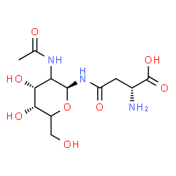 ChemSpider 2D Image | 2-Acetamido-N-D-beta-aspartyl-2-deoxy-beta-L-erythro-hexopyranosylamine | C12H21N3O8