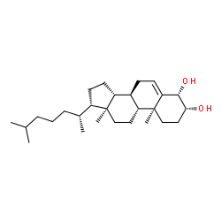 ChemSpider 2D Image | (3alpha,4alpha,8alpha,9beta,10alpha,13alpha,14beta,17alpha)-Cholest-5-ene-3,4-diol | C27H46O2