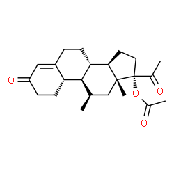 ChemSpider 2D Image | (8alpha,9beta,10alpha,13alpha,14beta,17alpha)-11-Methyl-3,20-dioxo-19-norpregn-4-en-17-yl acetate | C23H32O4