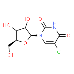 ChemSpider 2D Image | 5-Chloro-1-(beta-L-glycero-pentofuranosyl)-2,4(1H,3H)-pyrimidinedione | C9H11ClN2O6