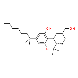 ChemSpider 2D Image | (6aS)-9-(Hydroxymethyl)-6,6-dimethyl-3-(2-methyl-2-octanyl)-6a,7,8,9,10,10a-hexahydro-6H-benzo[c]chromen-1-ol | C25H40O3