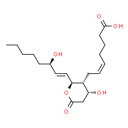 ChemSpider 2D Image | (5Z)-7-{(2S,3R,4R)-4-Hydroxy-2-[(1E,3R)-3-hydroxy-1-octen-1-yl]-6-oxotetrahydro-2H-pyran-3-yl}-5-heptenoic acid (non-preferred name) | C20H32O6