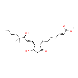 ChemSpider 2D Image | Methyl (2E,8beta,11beta,12alpha,13E,15S)-11,15-dihydroxy-16,16-dimethyl-9-oxoprosta-2,13-dien-1-oate | C23H38O5